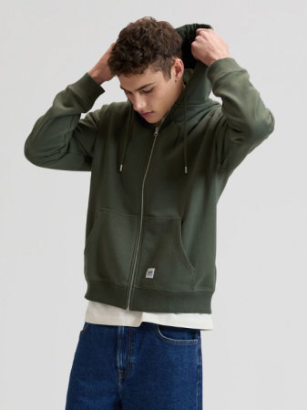 Толстовки - Lee Мужской Свитшот Оливковый Relaxed