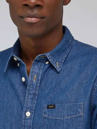 Lee Мужская Рубашка Синяя Regular [5]