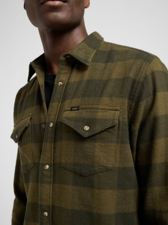 МУЖЧИНЫ - Lee Рубашка Haki Regular