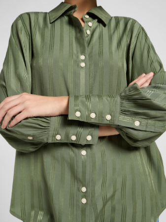 ОДЕЖДА - Lee Женская Рубашка Оливково-Зеленый Loose