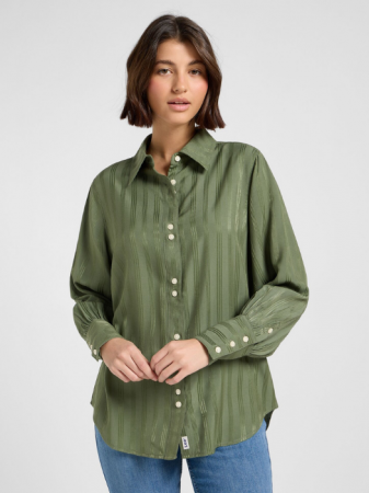 Рубашки - Lee Женская Рубашка Оливково-Зеленый Loose