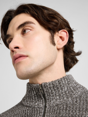 BARBATI - Lee Cardigan Gri Inchis Relaxed Barbati