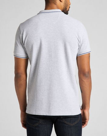 Tricouri si Polo - Lee Tricou Polo Gri Deschis Regular Barbati