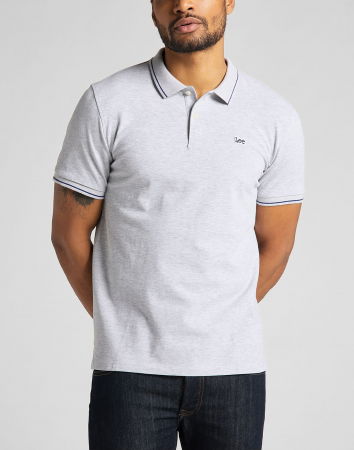 Tricouri si Polo - Lee Tricou Polo Gri Deschis Regular Barbati