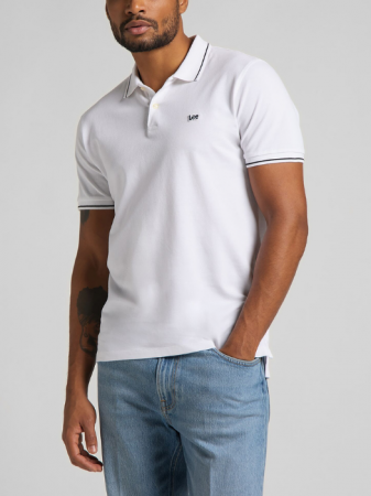 Tricouri si Polo - Lee Tricou Polo Alb Regular Barbati
