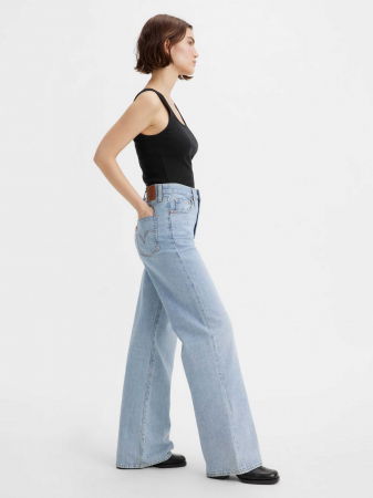 Wide Leg - Levi's Blugi Albastri Deschisi Ribcage Wide Leg Wide Leg Femei