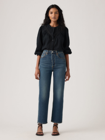 Straight - Levi's Blugi Albastri Ribcage Straight Ankle Straight Femei