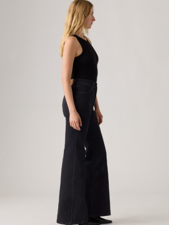 JEANS - Levi's Blugi Gri Inchis RIBCAGE BELL Flare Femei