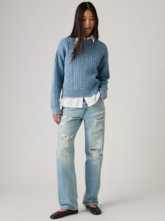 JEANS - Levi's Blugi Albastri 501 90 Straight Femei