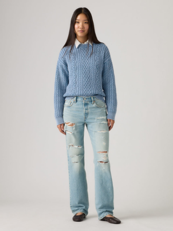 JEANS - Levi's Blugi Albastri 501 90 Straight Femei