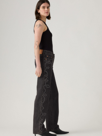 Straight - Levi's Blugi Gri Inchis 501 Straight Femei