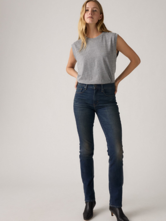 Straight - Levi's Blugi Navy 724 Straight Femei