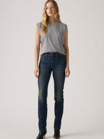 Straight - Levi's Blugi Navy 724 Straight Femei