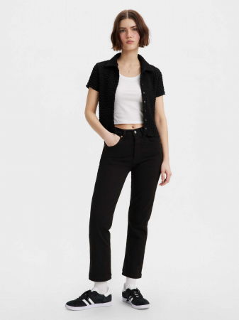 ЖЕНЩИНЫ - Levi's Женские Джинсы Чёрные 501 CROP Straight