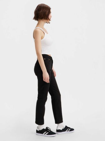 Straight - Levi's Blugi Negri 501 CROP Straight Femei