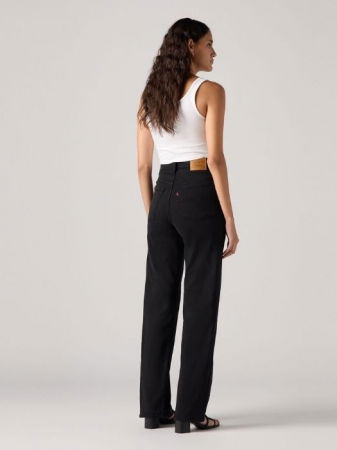 FEMEI - Levi's Blugi Negri Ribcage Full Length Straight Femei