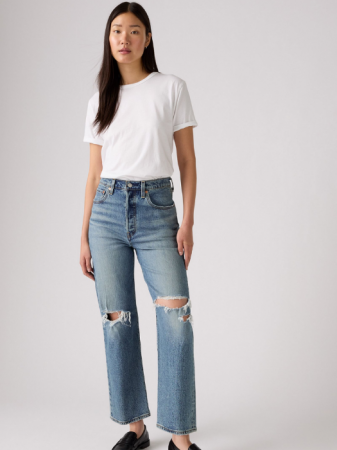 Straight - Levi's Blugi Albastri Ribcage Straight Ankle Straight Femei