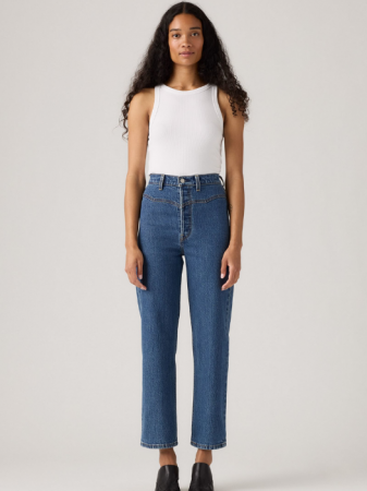 Straight - Levi's Blugi Albastri Ribcage Western Yoke Straight Femei