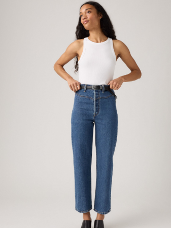 FEMEI - Levi's Blugi Albastri Ribcage Western Yoke Straight Femei