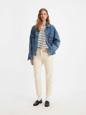 FEMEI - Levi's Blugi Crem 501 CROP Straight Femei
