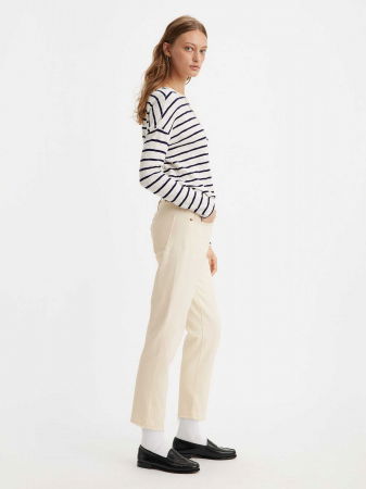 ЖЕНЩИНЫ - Levi's Женские Джинсы Кремовые 501 CROP Straight