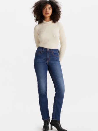 Straight - Levi's Blugi Navy 724 Straight Femei