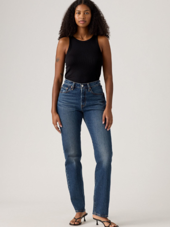 JEANS - Levi's Blugi Navy 501 Curve Straight Femei