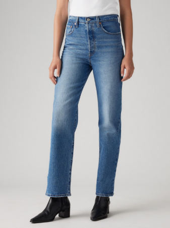 FEMEI - Levi's Blugi Albastri RIBCAGE Straight Femei