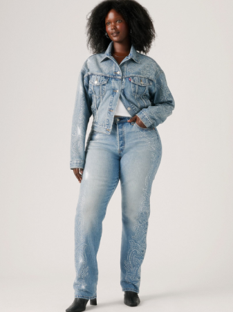 Straight - Levi's Blugi Albastri 501 Curve Straight Femei