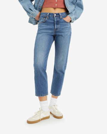 ЖЕНЩИНЫ - Levi's Женские Джинсы Синие 501 CROP Straight