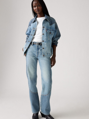 Straight - Levi's Blugi Albastri 501 Straight Femei