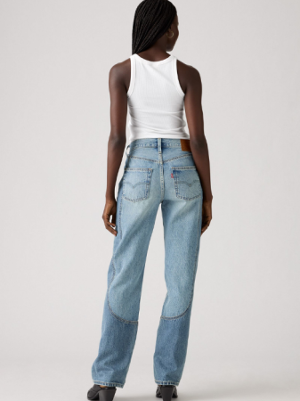 Straight - Levi's Blugi Albastri 501 Straight Femei
