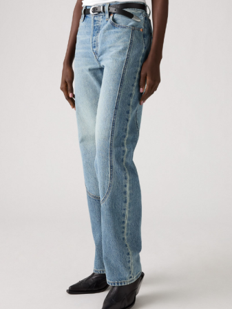 Straight - Levi's Blugi Albastri 501 Straight Femei