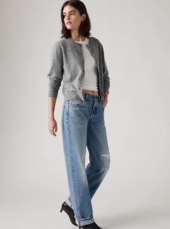 Straight - Levi's Blugi Albastri 501 90 Straight Femei