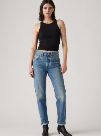 Straight - Levi's Blugi Navy 501 Straight Femei