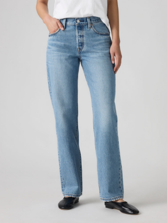 Straight - Levi's Blugi Albastri Deschisi 501 90 Straight Femei