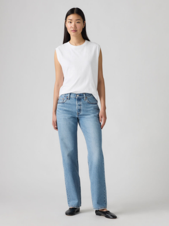 Straight - Levi's Blugi Albastri Deschisi 501 90 Straight Femei