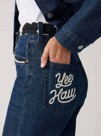 Levi's Женские Джинсы Indigo Cow Print Pnt Ribcage Bell Flare [5]