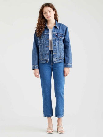 Straight - Levi's Blugi Albastri 501 CROP Straight Femei