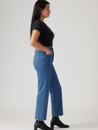 Levi's Blugi Albastri Ribcage Straight Ankle Straight Femei [4]