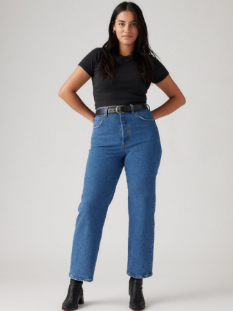 Levi's Blugi Albastri Ribcage Straight Ankle Straight Femei [3]