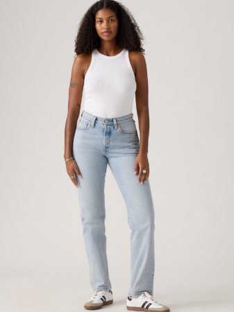 Straight - Levi's Blugi Albastri Deschisi 501 Curve Straight Femei