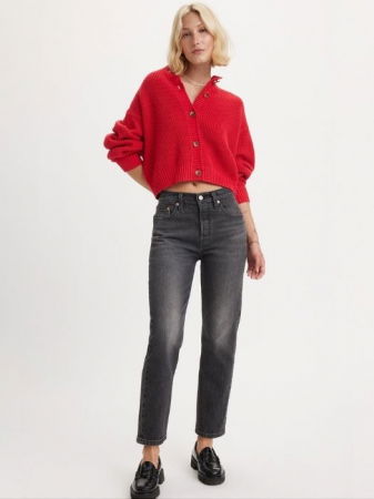 FEMEI - Levi's Blugi Gri Inchis 501 CROP Straight Femei