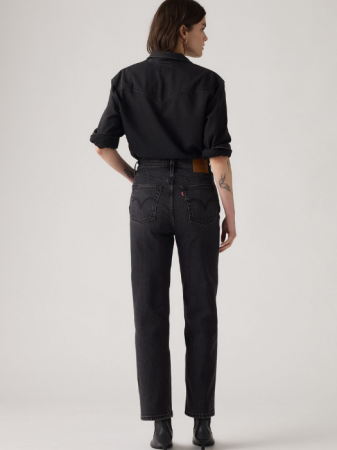 JEANS - Levi's Blugi Gri Inchis RIBCAGE Straight Femei