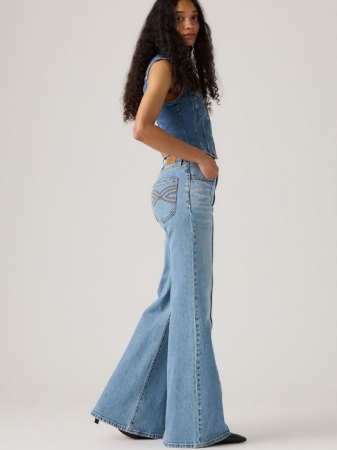 Levi's Blugi Albastri RIBCAGE BELL Slim Flare Femei [1]