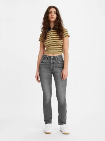 JEANS - Levi's Blugi Gri Deschis 501 Straight Femei