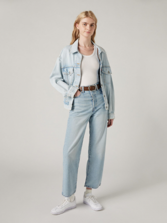 Levi's Blugi Albastri Deschisi Ribcage Straight Ankle Straight Femei [3]