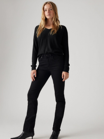 JEANS - Levi's Blugi Negri 724 Straight Femei