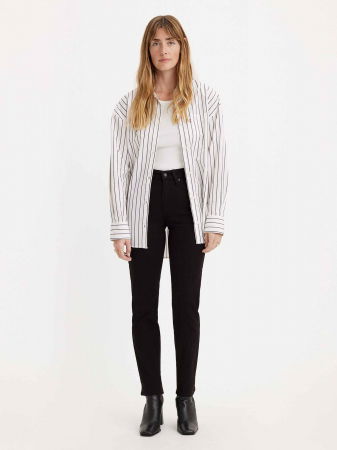 ДЖИНСЫ - Levi's Женские Джинсы Чёрные 724 Straight