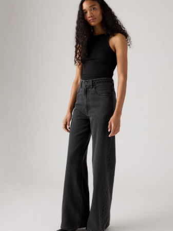 Straight - Levi's Blugi Gri Inchis Ribcage Wl Braided Wide Leg Femei